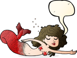 sirena de dibujos animados con burbujas de discurso png