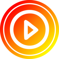 Speel knop circulaire in heet helling spectrum png