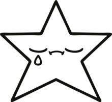 estrella de oro de dibujos animados de dibujo lineal png