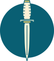 tattoo style icon of a dagger png