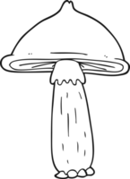 black and white cartoon mushroom png