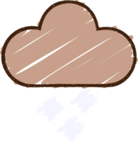 dessin à la craie de nuage de pluie png