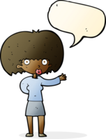 cartoon woman gesturing with speech bubble png