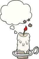 cartoon spooky candle and thought bubble png