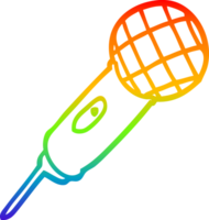 microphone de dessin animé de dessin de ligne de gradient arc-en-ciel png