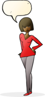 cartoon pretty woman with speech bubble png