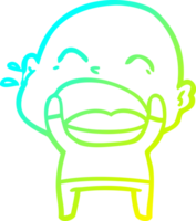 cold gradient line drawing cartoon shouting bald man png