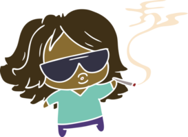 desenho animado bonito kawaii fumando um baseado png