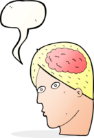 cartoon head with brain symbol with speech bubble png