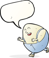 personnage d'oeuf humpty dumpty de dessin animé avec bulle de dialogue png