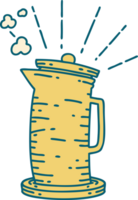 traditional tattoo style coffee jug png