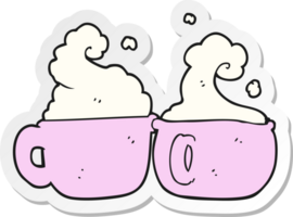 sticker of a cartoon coffee cups png