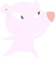 urso de desenho animado de estilo de cor plana bonito png