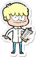 noodlijdende sticker van een happy cartoon man png