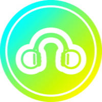 music headphones circular in cold gradient spectrum png