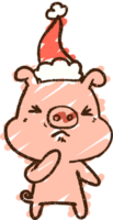 Christmas Pig Chalk Drawing png