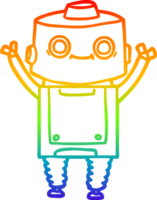 rainbow gradient line drawing cartoon robot png