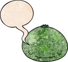 cartoon squash and speech bubble in retro texture style png