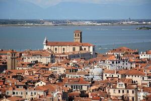 Mantova Italy 10 09 2023 . Red tiled roofs in the city of Mantua. photo