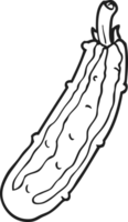 black and white cartoon zucchini png