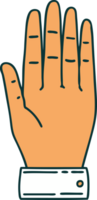 tattoo style icon of a hand png