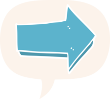 cartoon arrow and speech bubble in retro style png