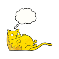 thought bubble textured cartoon fat cat png