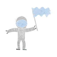 astronauta dos desenhos animados com bandeira png