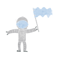 astronauta de dibujos animados con bandera png