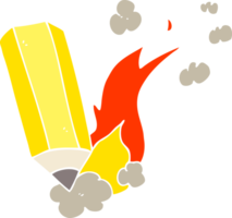 flat color illustration of a cartoon scribbling pencil png