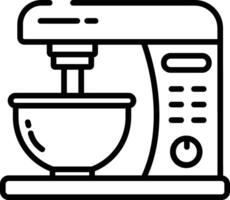 cake blender outline illustration vector