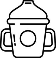 Feeding bottle outline illustration vector