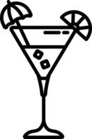 Cocktail outline illustration vector