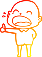 desenho de linha de gradiente quente gritando homem careca png