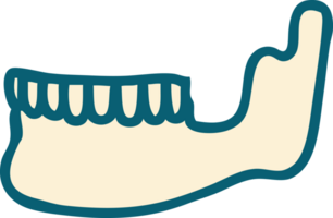 tattoo style icon of a skeleton jaw png