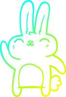 cold gradient line drawing cartoon happy rabbit png