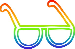 rainbow gradient line drawing cartoon sunglasses png