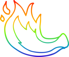 rainbow gradient line drawing cartoon gas flame png