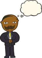 cartoon old man with mustache with thought bubble png