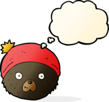 cartoon teddy bear face with thought bubble png