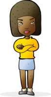 cartoon woman with crossed arms png