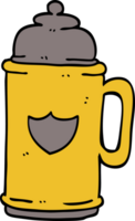 caneca de ouro de doodle de desenho animado png