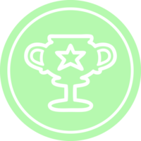 ícone circular de taça de troféu png