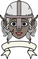 elf fighter character face with banner illustration png