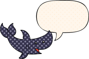 requin de dessin animé et bulle de dialogue dans le style de la bande dessinée png