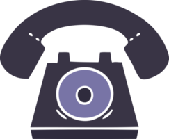 flat color retro cartoon old telephone png