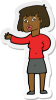 sticker of a cartoon woman explaining png