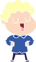 laughing flat color style cartoon man png
