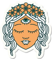 tattoo style sticker of female face png