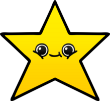 estrela de ouro de desenho animado sombreado gradiente png